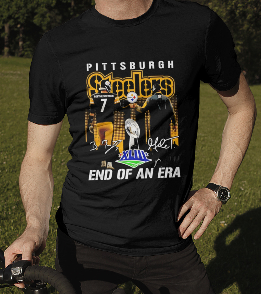 Pittsburgh Steelers XLIII End Of An Era Mike Tomlin Ben Roethlisberger 7 T-Shirt