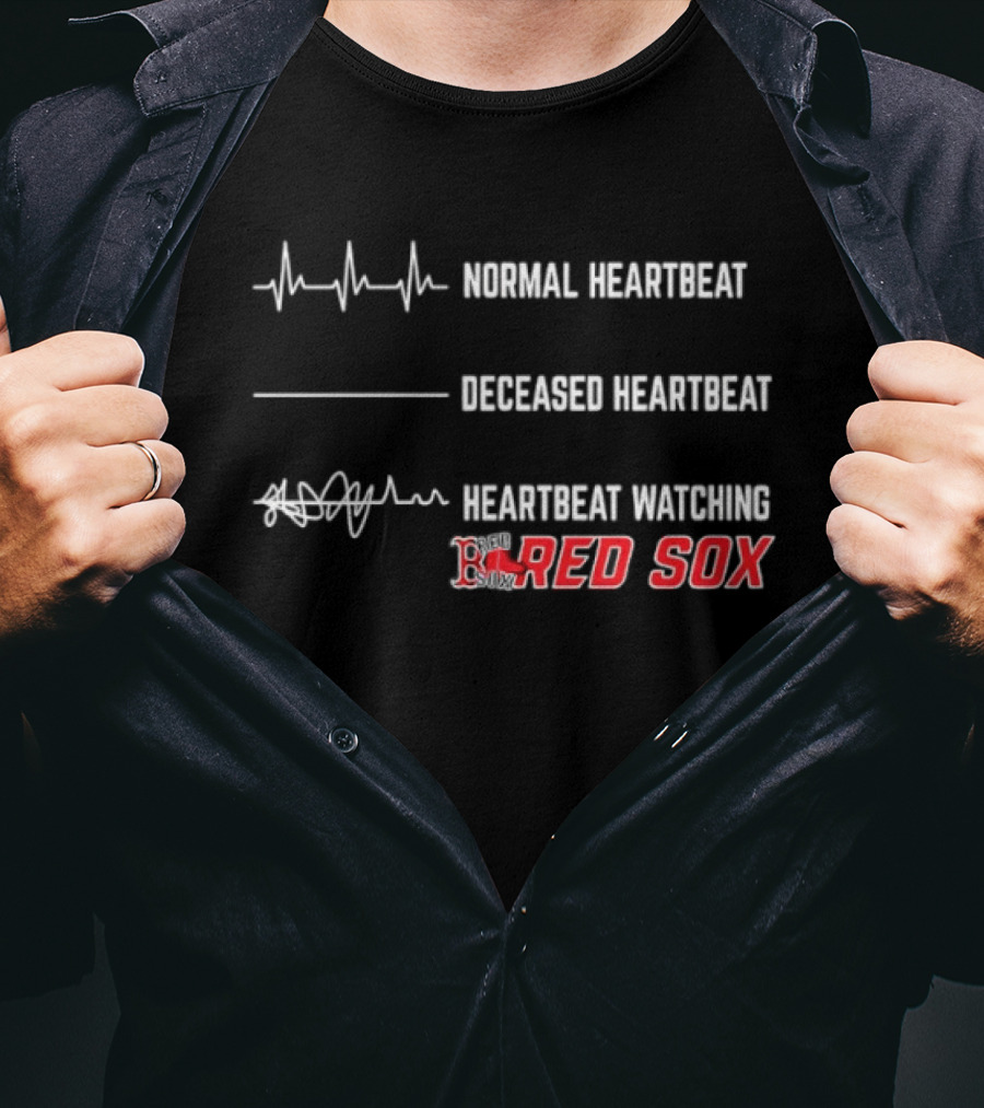 Normal Heartbeat Deceased Heartbeat Heartbeat Ing Boston Red Sox T-Shirt
