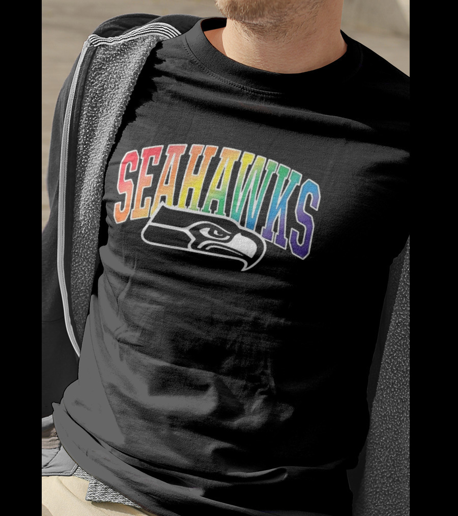 Seattle Seahawks Rainbow Pride LGBTQ Support T-Shirt