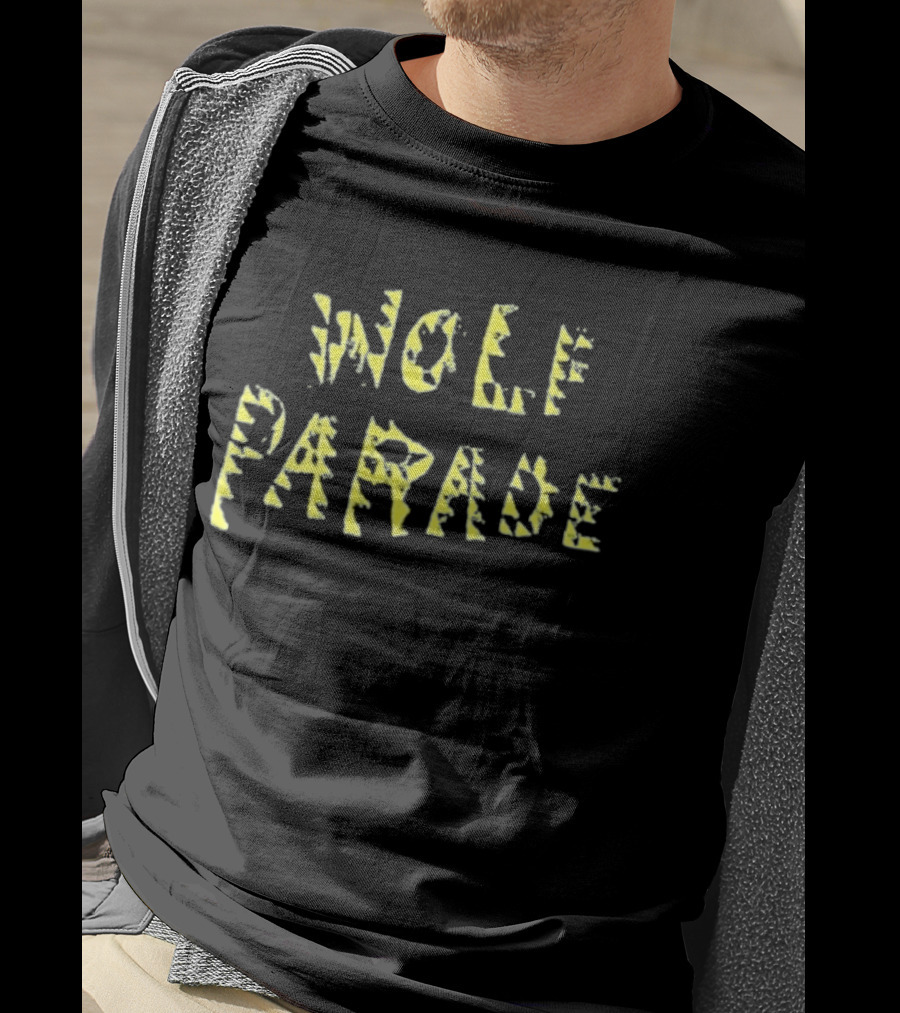 Wolf Parade Typeface Reissue Yellow Jagged Lettering T-Shirt