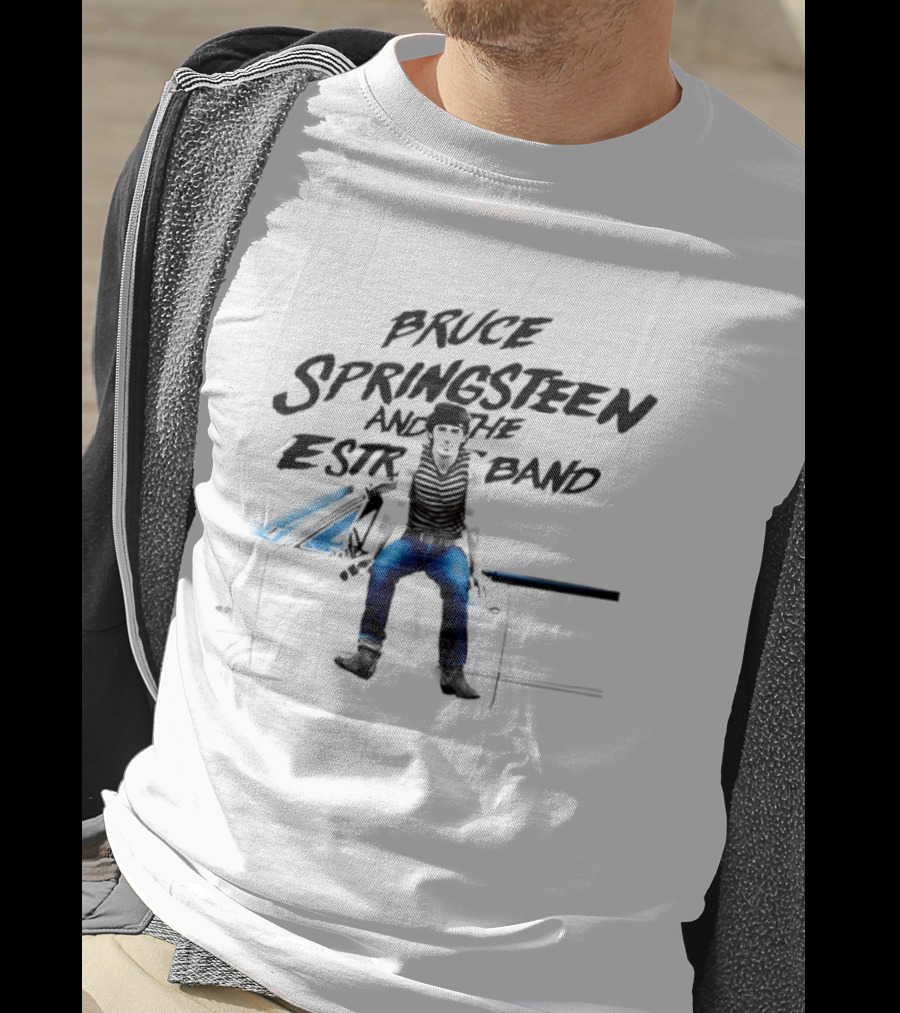 Bruce Springsteen And The E Street Band Photo Vintage Style Sitting On Car T-Shirt