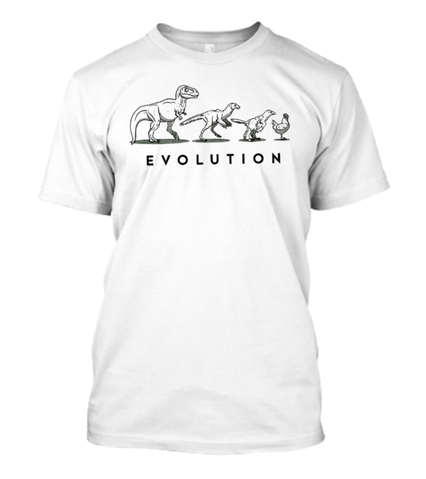 Dinosaurs Evolution Rex To Chicken Transformation T-Shirt