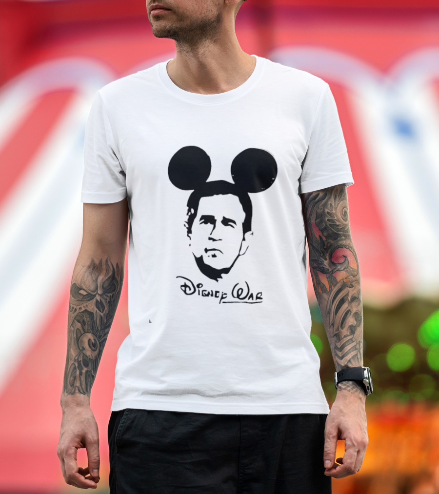 Disney War U.S. President George W. Bush Mickey Mouse Ears T-Shirt
