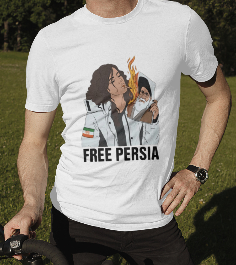 Free Persia Woman Life Freedom Burning Photograph T-Shirt