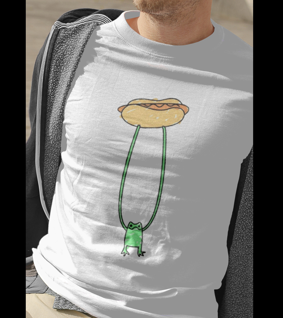 Hot Dog Frog Long Legged Humor Quirky T-Shirt