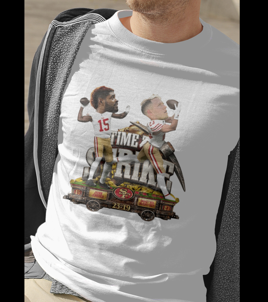 Time To Strike Jauan Jennings Christian McCaffrey San Francisco 49ers 23 19 T-Shirt