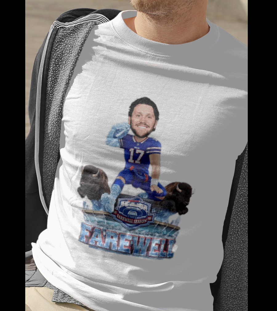 Buffalo Bills Josh Allen Hurdle Farewell Season Highmark Stadium Caricature T-Shirt