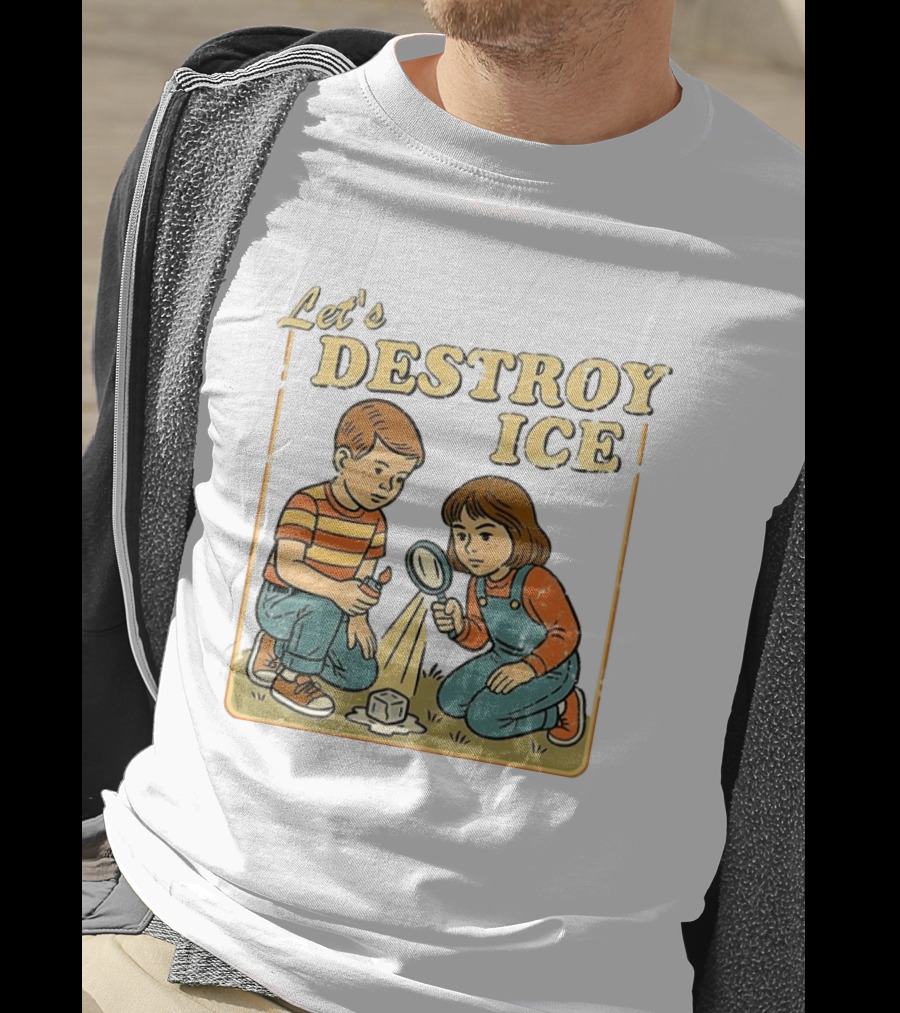 Let's Destroy ICE Melt The Ice Caricature Kids Exploring T-Shirt