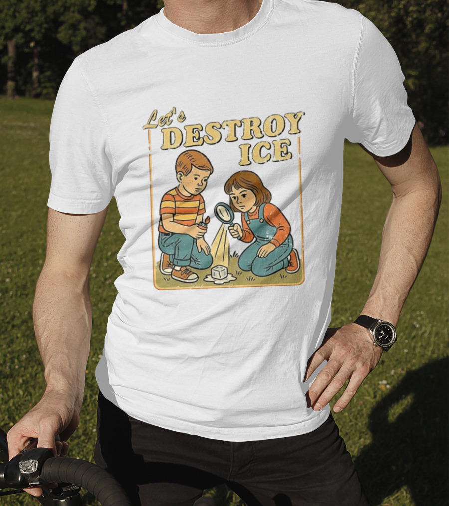 Let's Destroy ICE Melt The Ice Caricature Kids Exploring T-Shirt