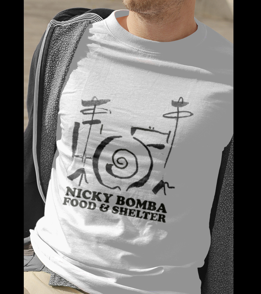Nicky Bomba Food And Shelter Spiral T-Shirt