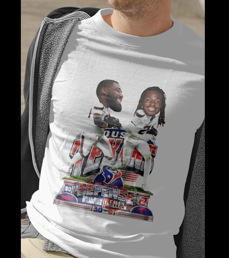 Houston Texans Defense Sheldon Rankins Calen Bullock Wild Card Gamebreaker Caricature T-Shirt