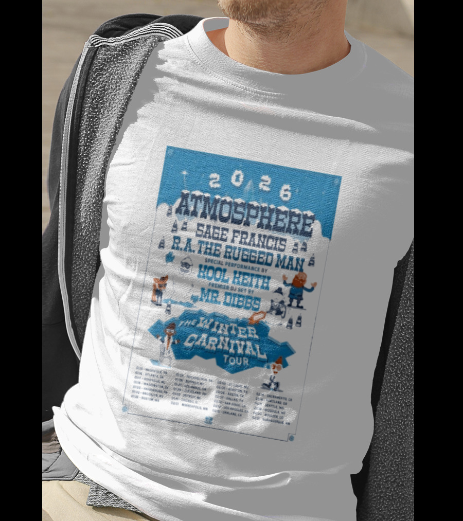 Atmosphere Winter Carnival Tour 2026 Featuring Sa Roc DJ Keezy Mr Dibbs T-Shirt