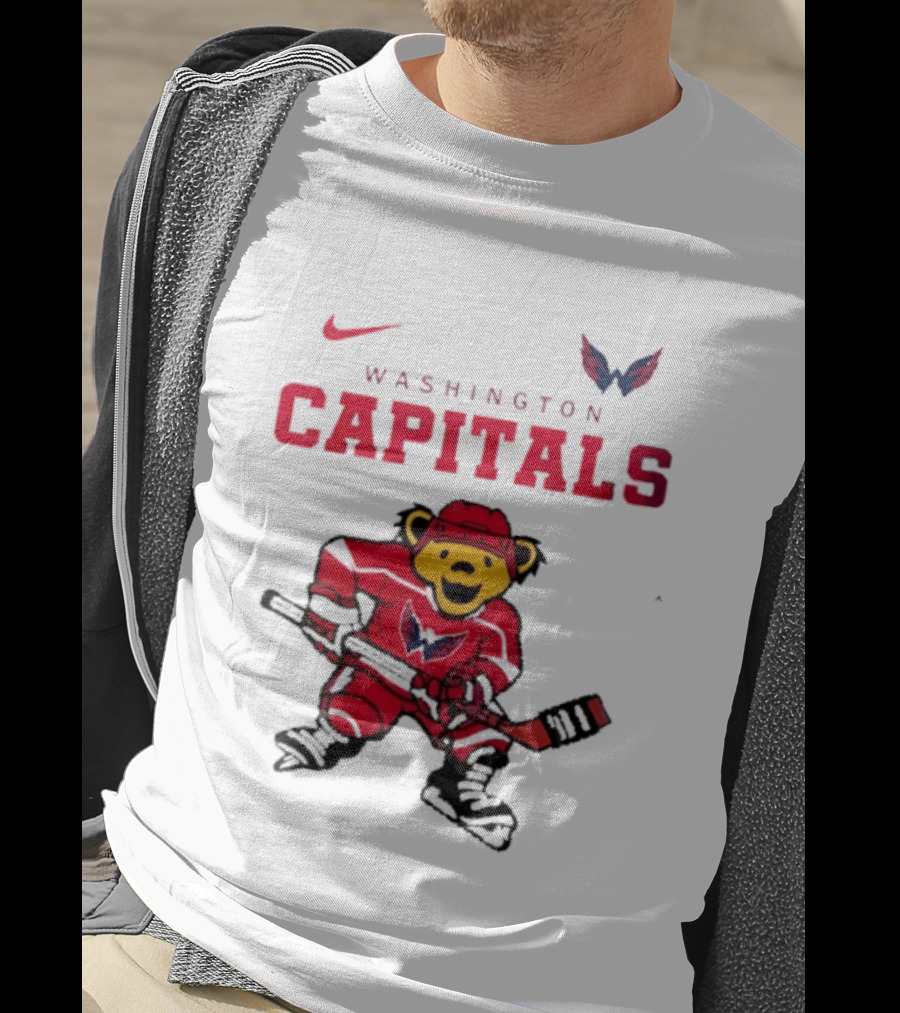 Washington Capitals Grateful Dead Deadhead Bear Hockey Nike Collaboration T-Shirt