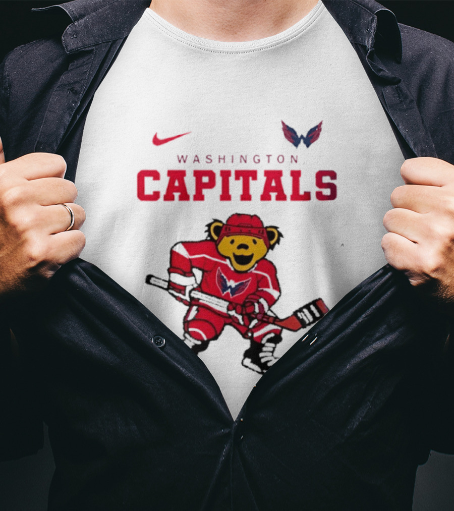Washington Capitals Grateful Dead Deadhead Bear Hockey Nike Collaboration T-Shirt