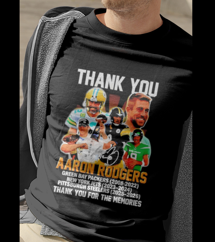 Thank You Aaron Rodgers Packers Jets Steelers Memories 2005 2023 T-Shirt