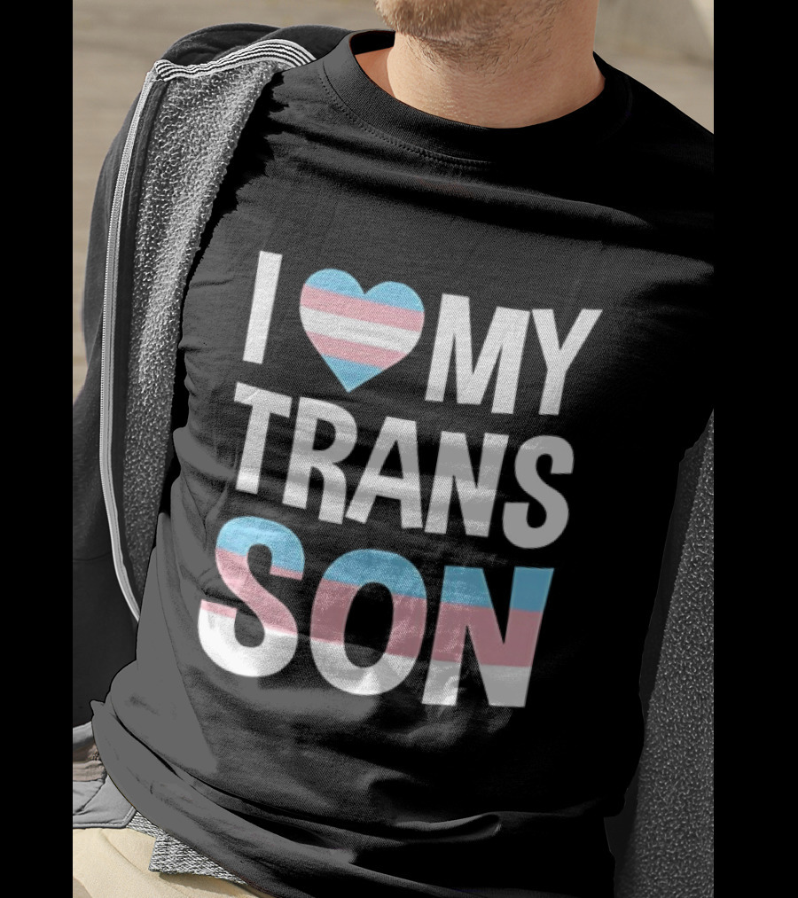 I Love My Trans Son Heart Transgender Pride T-Shirt