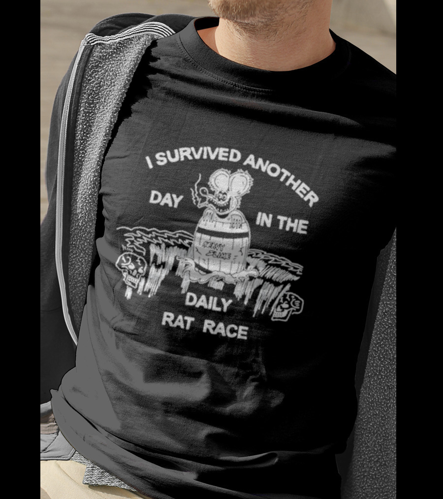 I Survived Another Day In The Daily Rat Race Smoking Rat Rugged Terrain T-Shirt