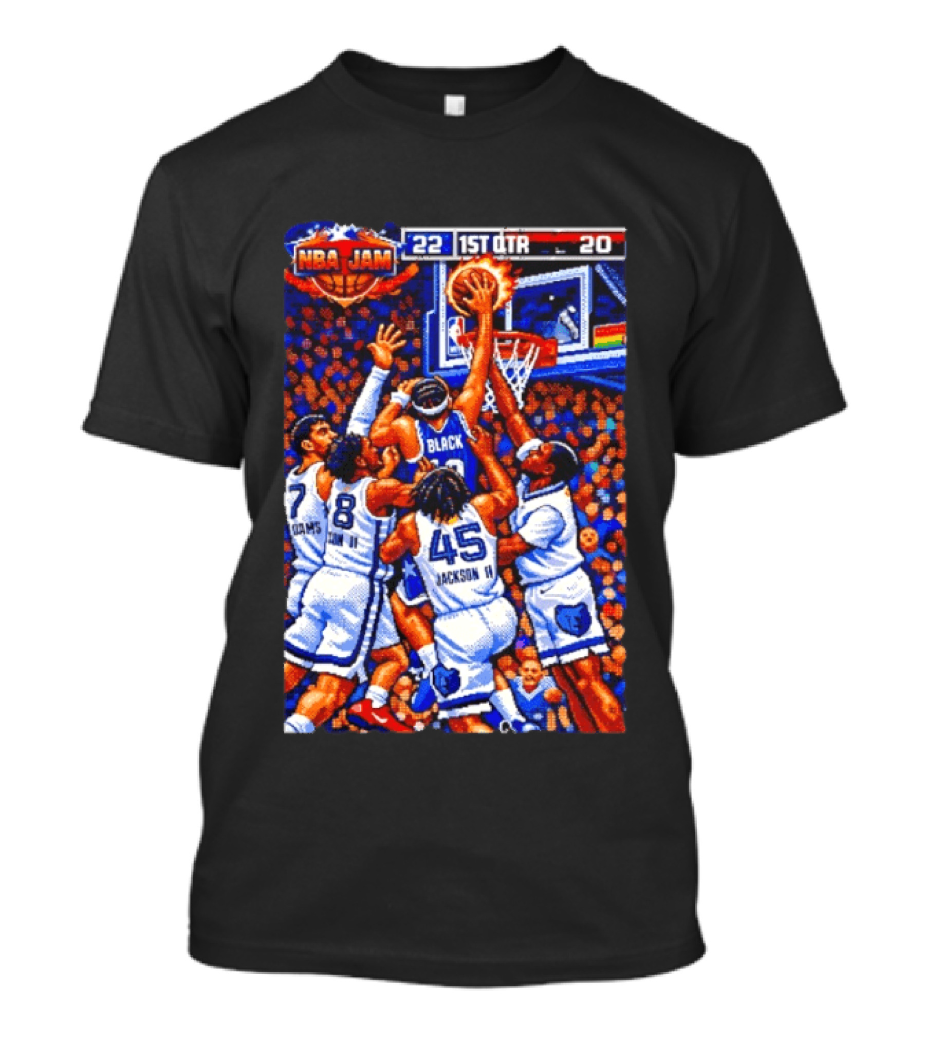 NBA Jam Memphis Grizzlies Adams Jackson Jr Black Players 22 1st QTR 20 T-Shirt