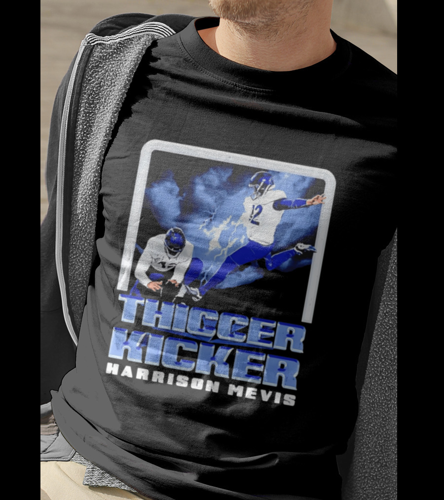 Harrison Mevis Thiccer Kicker Lightning Football Action T-Shirt