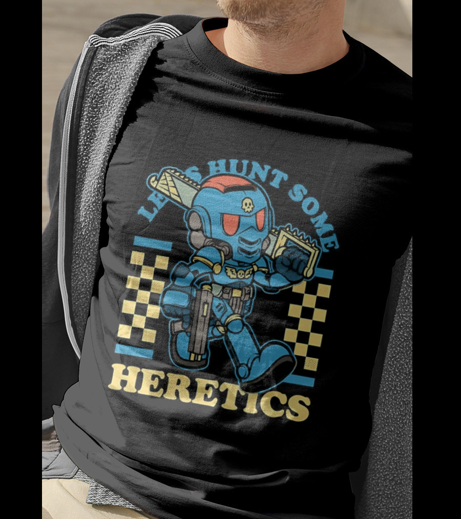 Let's Hunt Some Heretics Marine Blue Armor T-Shirt