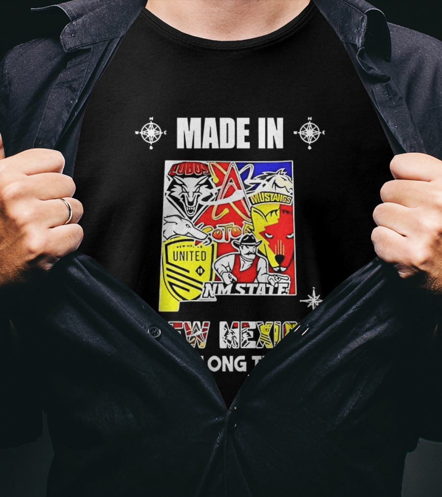 Made In New Mexico A Long Long Time Ago Sport Team Logos Mashup Dallas Cowboys Red Sox Chiefs New York Giants Yankees Lakers Cubs 49ers T-Shirt