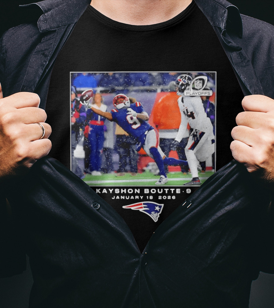 Kayshon Boutte New England Patriots January 18 2026 Playoffs T-Shirt