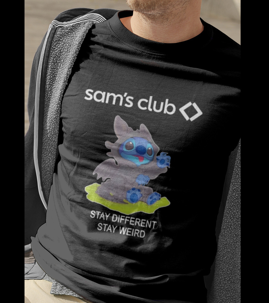 Sam's Club Toothless Stitch Stay Different Stay Weird T-Shirt