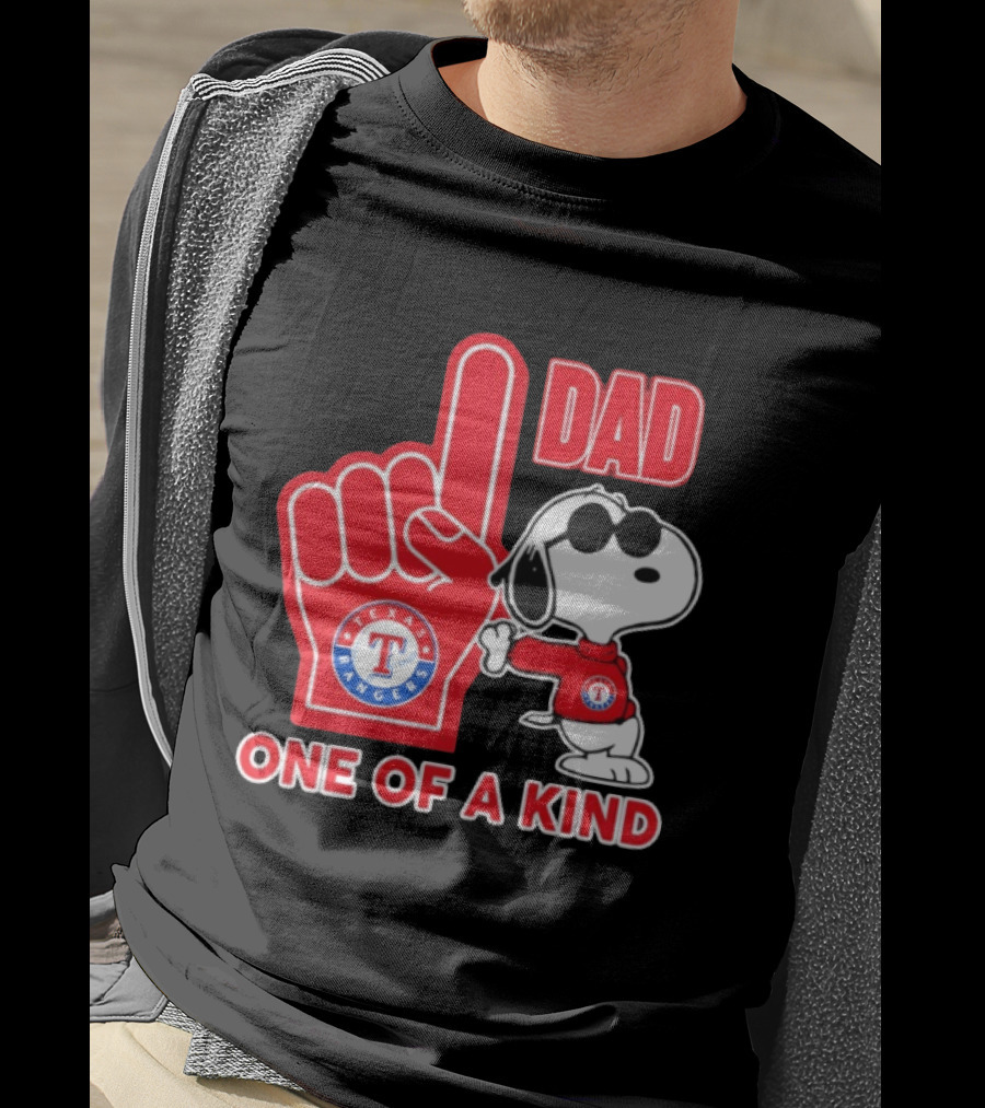 Snoopy Texas Rangers Dad One Of A Kind T-Shirt