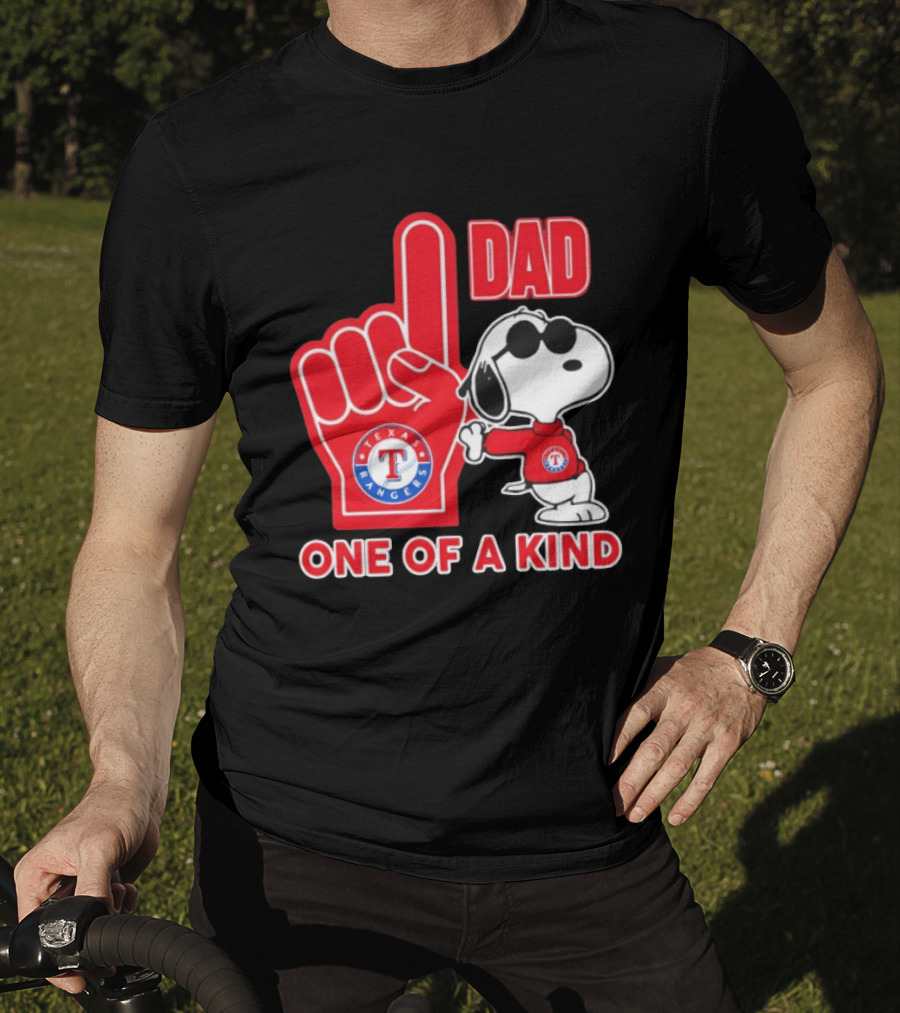 Snoopy Texas Rangers Dad One Of A Kind T-Shirt