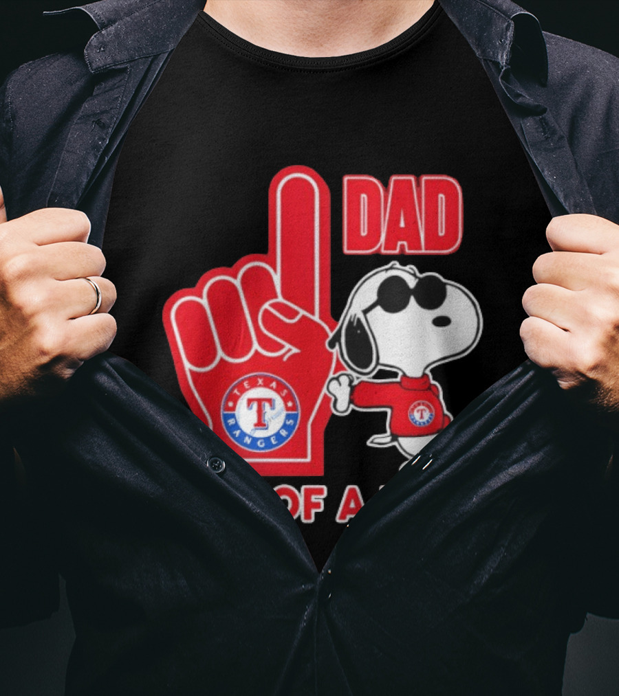 Snoopy Texas Rangers Dad One Of A Kind T-Shirt