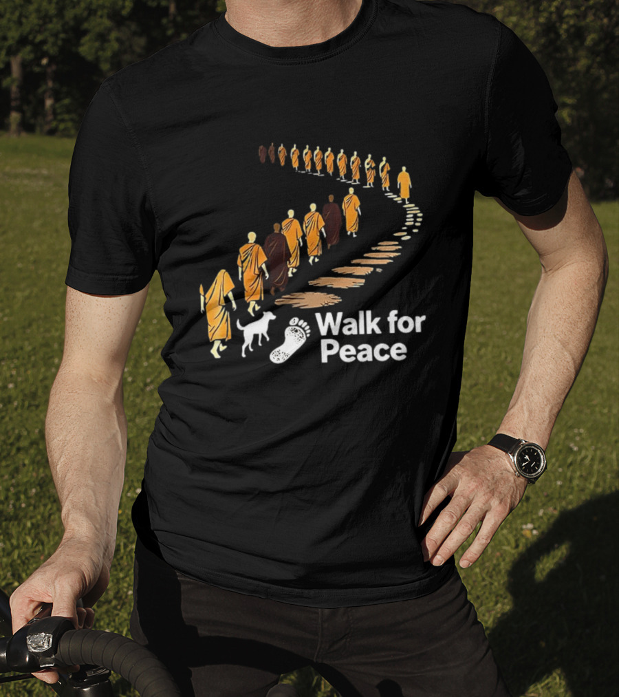 Monks And Dog Walk For Peace Pathway T-Shirt