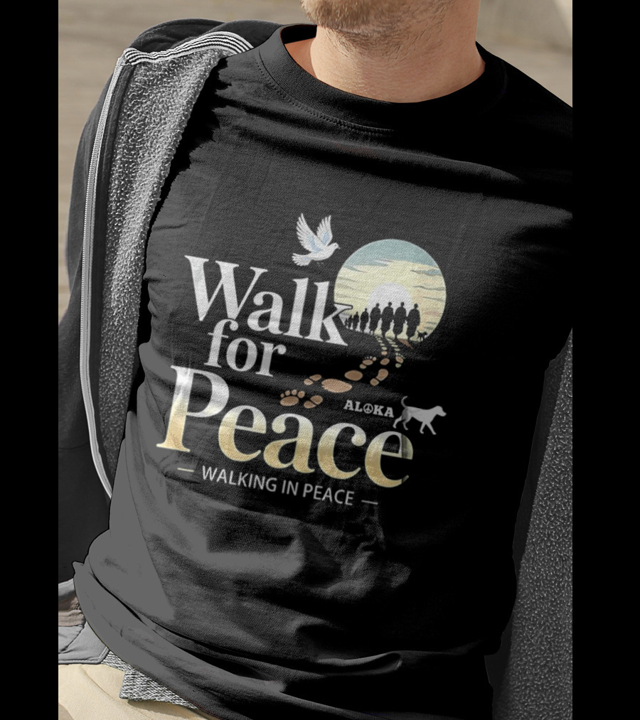Aloka Walk For Peace Dove Walking In Peace T-Shirt