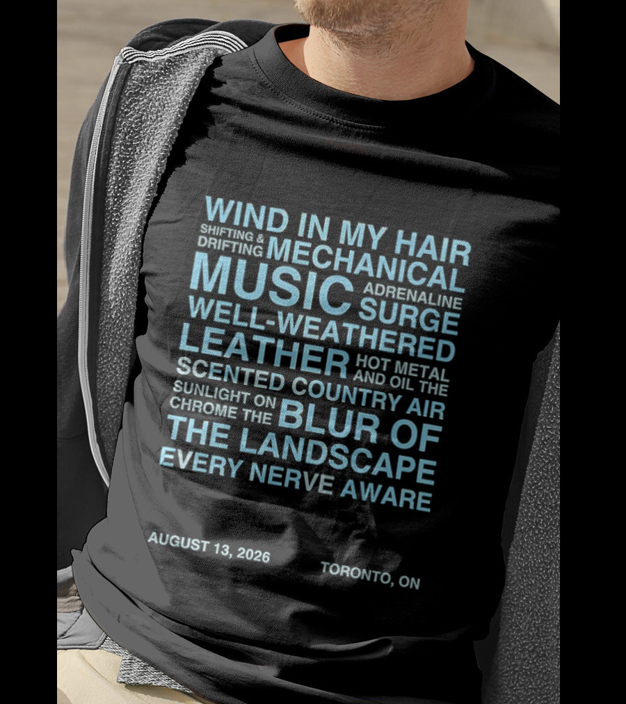 Wind In My Hair Mechanical Music Adrenaline Surge Toronto August 2026 T-Shirt
