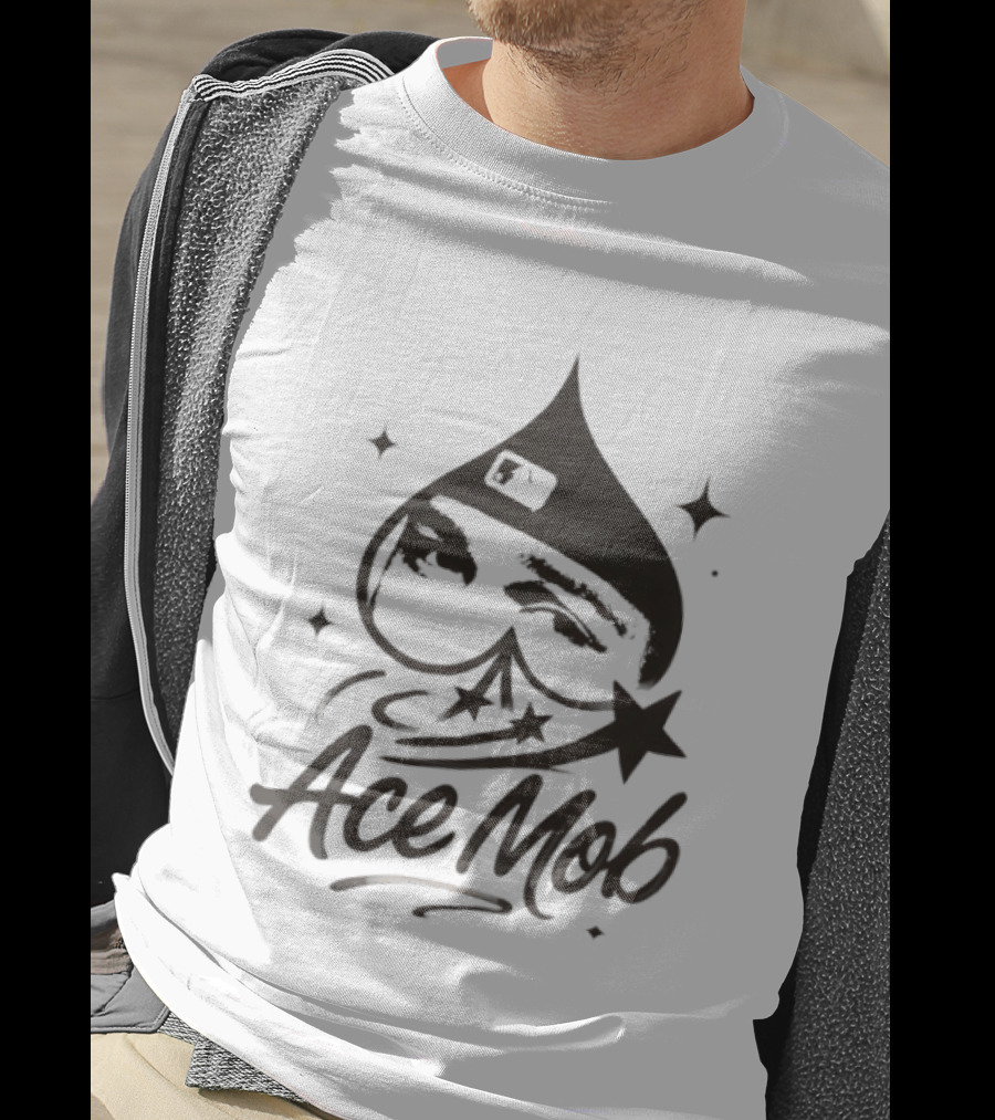 Ace Mob Spade Face Graffiti Stars T-Shirt