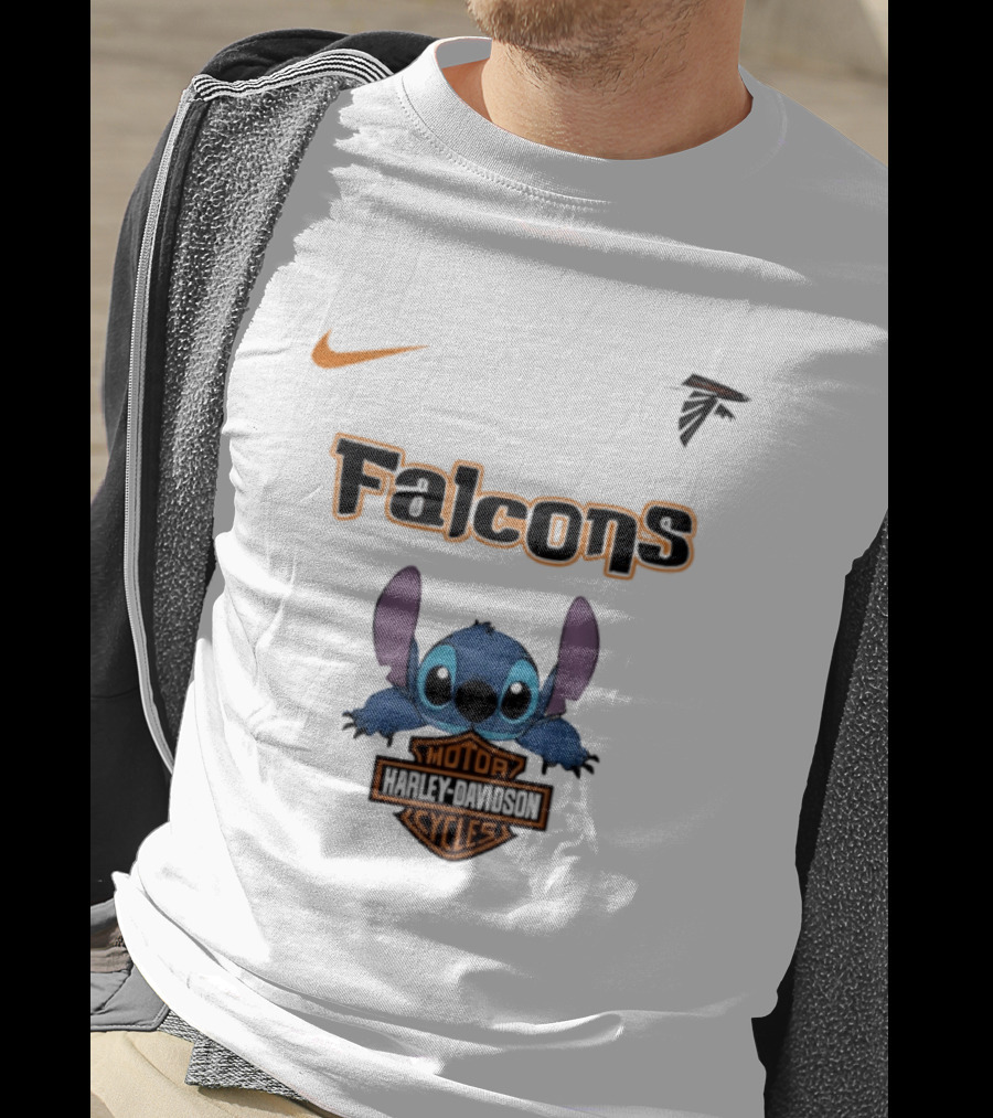 Atlanta Falcons Stitch Motocycle Cycles Football Nike T-Shirt