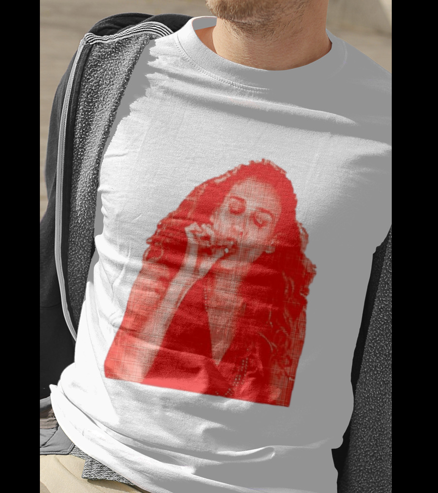 Lit Carrie Smoking Scene Red Artistic T-Shirt