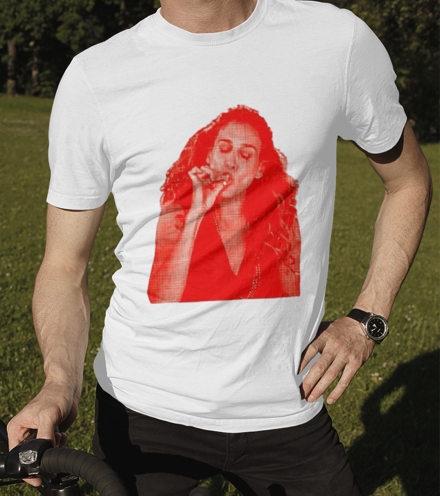 Lit Carrie Smoking Scene Red Artistic T-Shirt