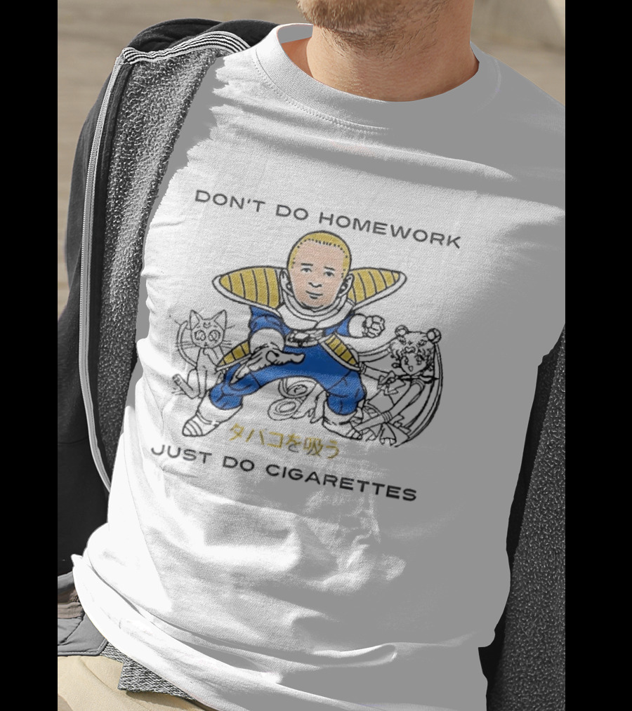King Of The Hill Bobby Don't Do Homework Just Do Cigarettes Dragon Ball T-Shirt
