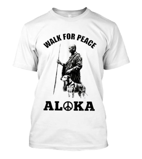 Walk For Peace Aloka Dog And Monks Sketch T-Shirt