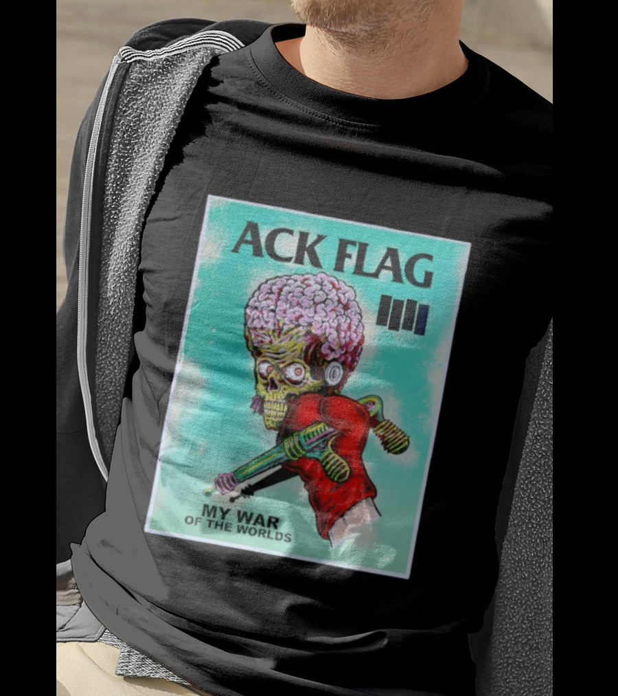 Ack Flag Martian Warrior My War Of The Worlds Retro Sci Fi T-Shirt