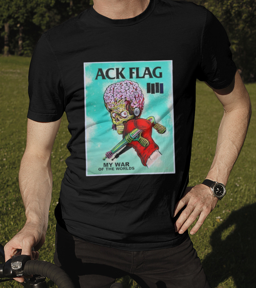 Ack Flag Martian Warrior My War Of The Worlds Retro Sci Fi T-Shirt