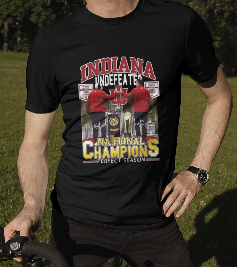 Indiana Hoosiers Undefeated Perfect Season National Champions 1976 2025 Basketball History T-Shirt