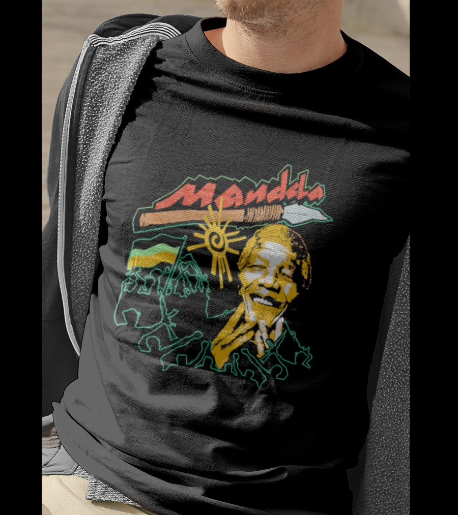 Nelson Mandela Barriers Sun Sketches T-Shirt