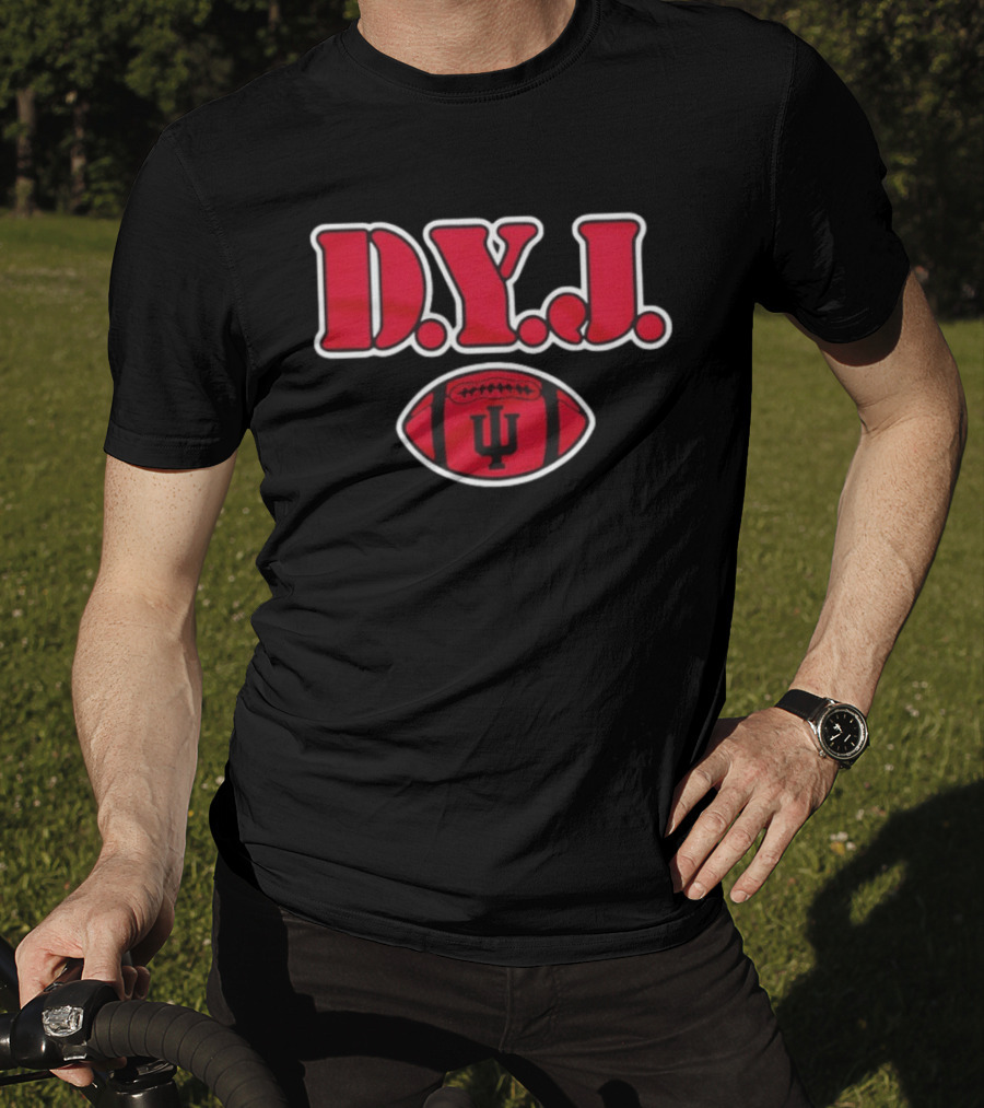Indiana University Football D.Y.J. IU Logo Red Football T-Shirt