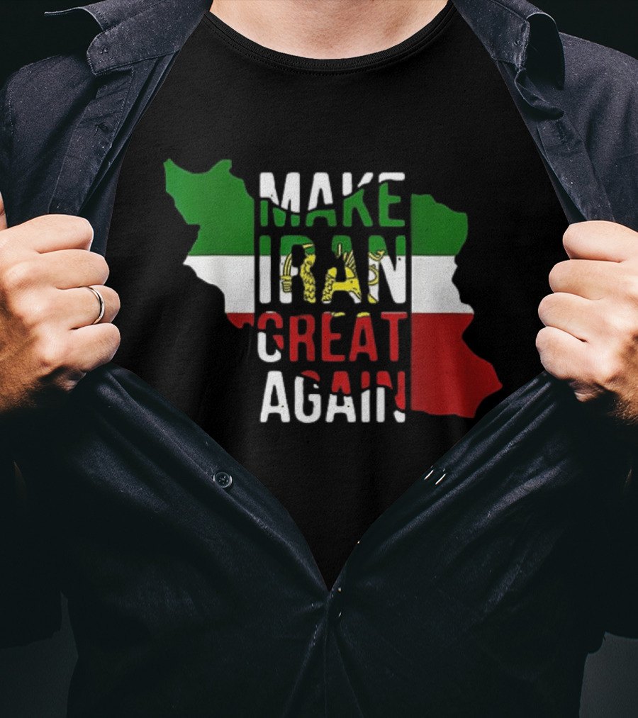 Make Iran Great Again Iranian Miga Flag Map T-Shirt