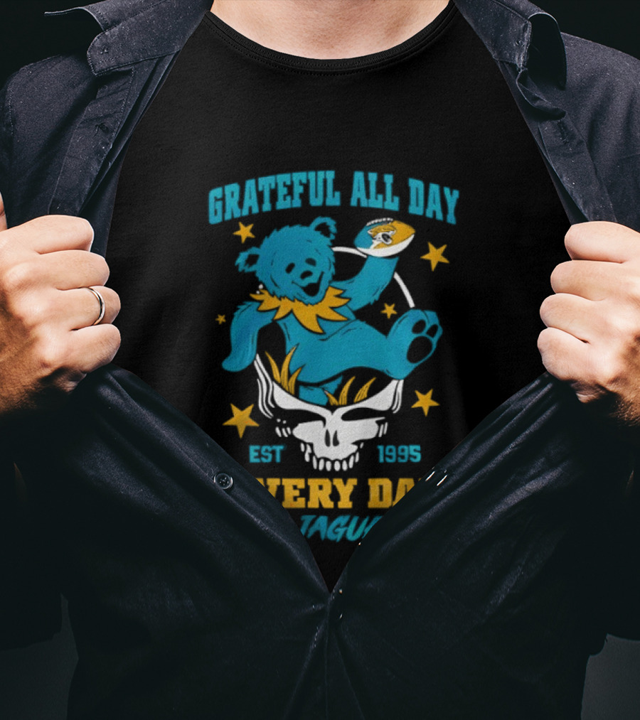 Grateful All Day Every Day Go Jaguars Est 1995 T-Shirt