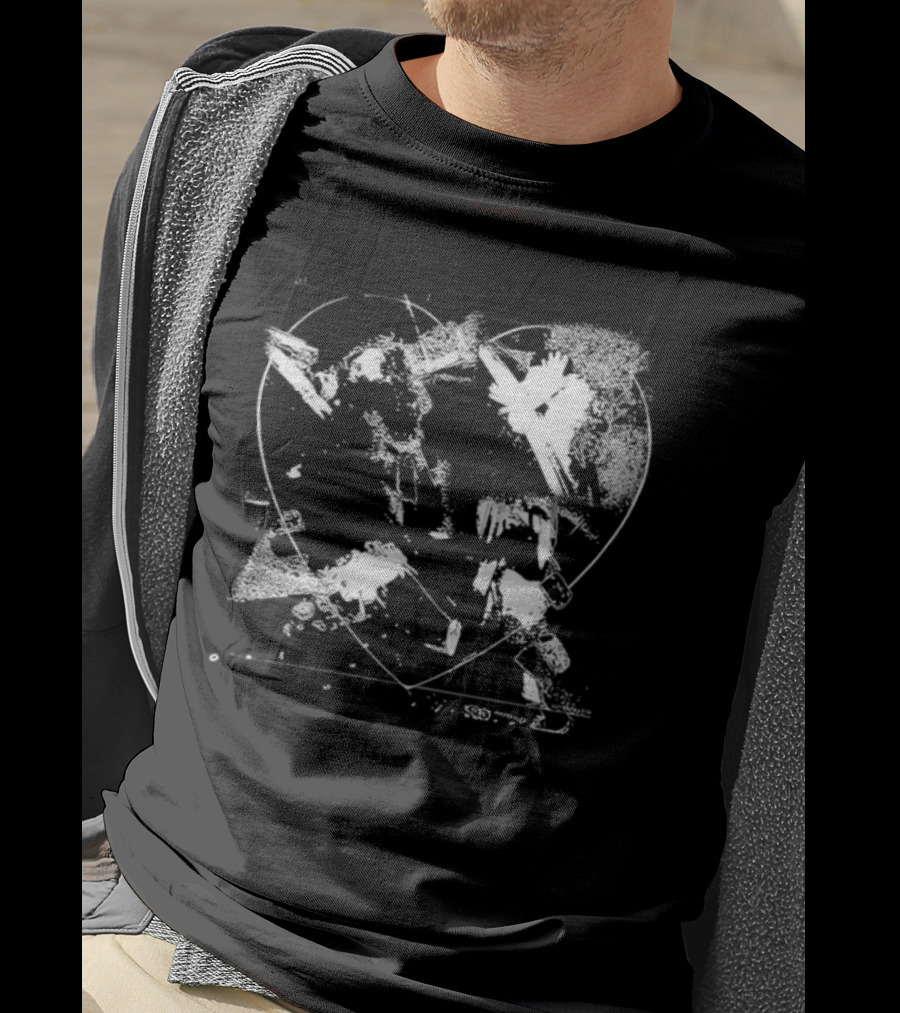 Jr Heart Black Distressed Scribble T-Shirt