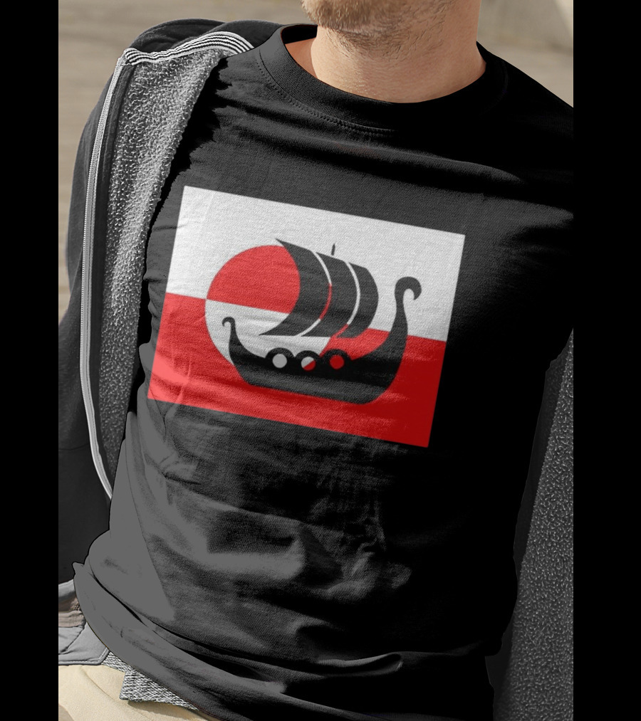 Denmark Greenland Flag Not For Sale Support Danish Viking Warship T-Shirt