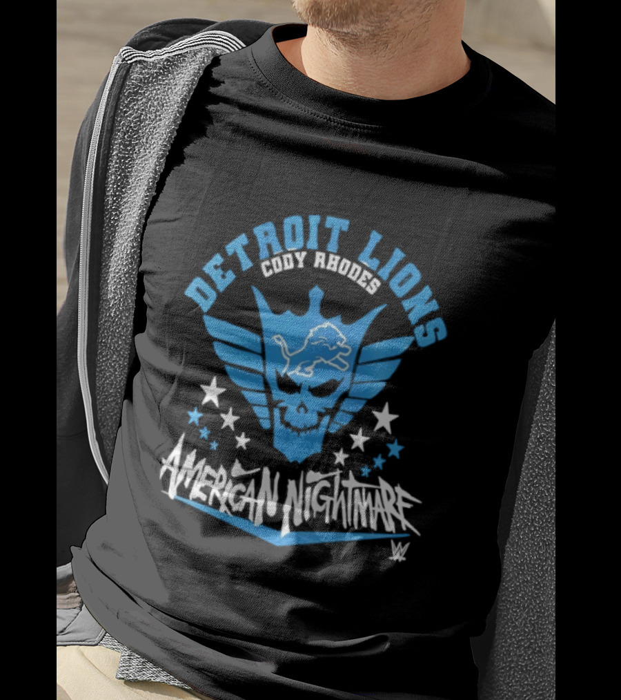 Detroit Lions Cody Rhodes American Nightmare WWE T-Shirt