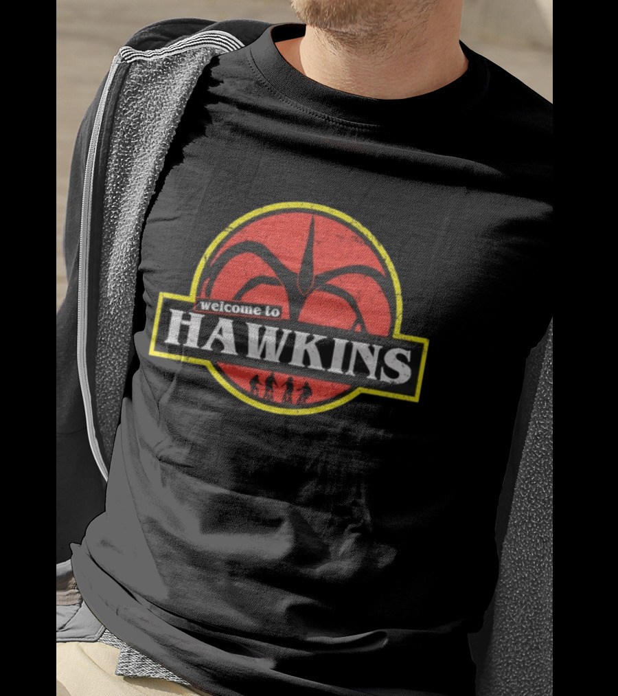 Welcome To Hawkins Stranger Things Demogorgon Hawkins Indiana Biking Adventure T-Shirt